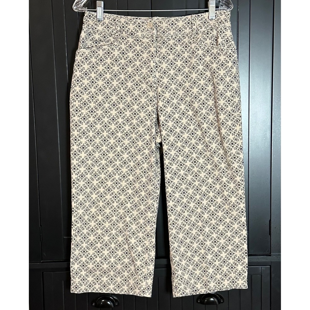Croft & Barrow Floral Print Cropped Pants Size‎ 10 Stretch Cottagecore